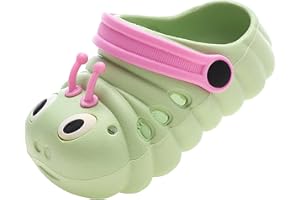 ZYLDK Unisex Gartenschuhe Clogs Kinder Gartenschuhe Kuschelige Hausschuhe Latschen Sommer rutschfeste Slippers mit Cartoon Raupe