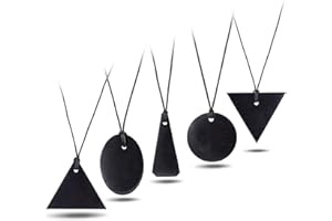 Heka Naturals Set di Ciondoli di Cristallo di Shungite - Collana Chakra di Gioielli Spirituali - Collana di Cristalli Curativi Neri di Tendenza per la Protezion