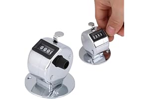 Tissting Contatore Contapersone Manuale in Metallo, Metallo 4 Numeri Counter Portatile Conta Persone in Metallo clicker per conteggio, punteggi Golf