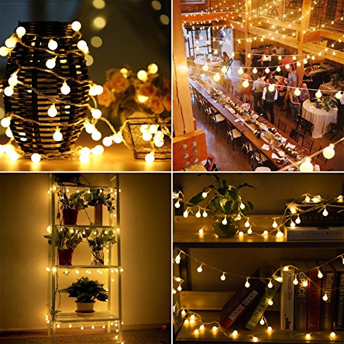 Dailyart® 40er 13feet Globe String Licht Sternenlicht / LED Partylichterkette für Garten, Haushalt, Hochzeit, Weihnachtsfeier, Batteriebetrieben (beige) - 3