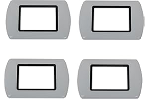 BRATEK Placas Living para enchufes eléctricos de pared, 4 placas 3 módulos compatibles con Living, placas para interruptores de pared