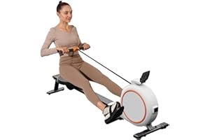 Copant Máquina de Remo Magnética, Máquina de Cardio con Soporte para Tableta, 32 Niveles de Resistencia Remadora para Uso en Casa MAX 136 kg, APP Control Pantalla LCD y Escenarios Virtuales Inmersivos