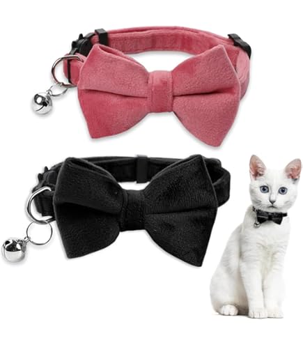 Collare In Velluto Per Gatti Ipoallergenico - Ultra Morbido Con Papillon Rimovibile E Fibbia Di Sicurezza