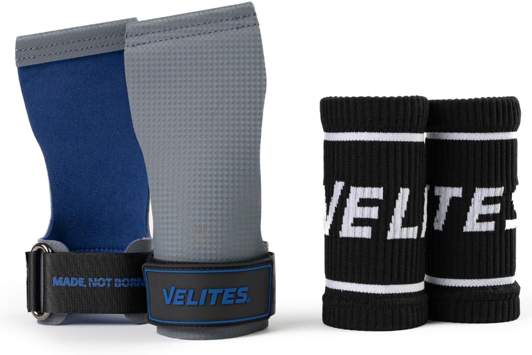 Velites - Calleras Quad Ultra Oficiales de Crossfit® Games - Sin Magnesio y Barras Lisas - Muñequeras y Bolsa de Transporte Incluidas - Dominadas, Muscle Ups y Toes to Bar
