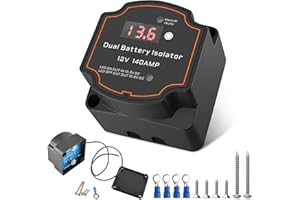 SOSISUL 12V/140A BSR Trennrelais Komplettset mit 3M Kabel vollautomatisches Batterie Trennrelais, Trennrelais 12v Zweitbatterie