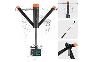 TELESIN 4 in 1 Selfie Stick Schwebender Handgriff Stativ Wasserdicht Ausziehbares Selfie Einbeinstativ für GoPro Hero 13 12 11 10 9 8 7 6 5 4 3 DJI Action 5 Pro Action 4 3 Insta360 X5 X4 X3 AKASO