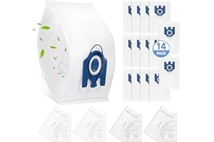 BRITPICK 14 Pack GN Vacuum Dust Bags Replacements Compatiable with Miele Hoover Bags Classic C1, Complete C2 C3, S227 S240, S270, S400, S400i, S600, S2, S5, S8 Series Vacuum Cleaner