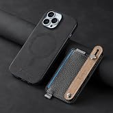 Zebana Apple iPhone 16 Pro Max ile Uyumlu Kılıf Zebana M-safe 2in1 Kartlıklı Best Deri Kılıf Siyah