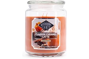 Candle-Brothers Große Duftkerze im Glas mit Deckel | Pumpkin Caramel Latte | Duftkerze Kürbis | Kerze 2 Docht | Kerze lange Brenndauer | Geschenk für Frauen