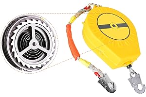 YOPYUENN Höhensicherungsgerät Absturzsicherung 10m, Fallschutz Abseilgerät Sicherungsseil für Dach und Luftarbeiten, Klettern Sicherungsgerät Einziehbar Absturzsicherung Maximale Belastung 150kg