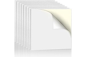 Lekebaby 8 Pack Peel and Stick Building Base plates, 10"x10" Classic Self-Adhesive Building Boards - 100% Compatible with All Major Brands of Toy Building Sets,Sturdy Stacking Play Table Top,White