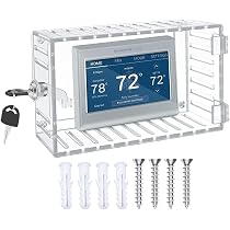SUTINE Thermostat-Schlossbox Mit Schlüssel – Transparente Abdeckung Aus Acryl, Für Smart Thermostate Bis 12,2x11,5x5cm