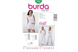 burda style Schnittmuster 7966| Hosen und Shorts zum selber nähen | Damen, Gr. 38-50| Nählevel: leicht