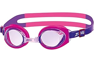 Zoggs Little Ripper Kids Swimming Goggles, UV Protection Swim Goggles, Slide Adjust Split Yoke Children’s Goggles Strap, Fog Free Pink Tinted Swim Goggle Lenses, Goggles kids 0-6 years