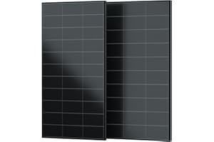 ECO-WORTHY Pannello solare 12V 240W, Alta Efficienza del 25%, BC Mono con design totalmente nero, senza griglia frontal, Adatto per Powerstation,Camper, Sistemi da balcone