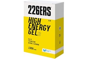 226ERS - High Energy XS, Gel Energético para Deportistas, Ciclodextrina, Hidratos de Carbono y Aromas Naturales, Vegano, Sabor Limón, 8 Geles x 45 g