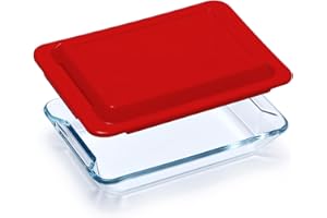 NUTRIUPS Glass Baking Dish for Oven, Glass Oven Dish Rectangular (with lid- 1L)