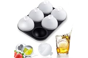 HONYAO Tacka na Kostki Lodu, 5cm Kulki i Kwadratowe Formy do Kostek Lodu, Bez BPA, Silikon z Pokrywką, łatwe do Usunięcia