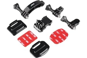 HSU Zestaw uchwytów do kasku do kamer Go Pro, przedłużacze z klamrą szybkiego zwalniania, zestaw akcesoriów motocyklowych, adaptery pod brodę