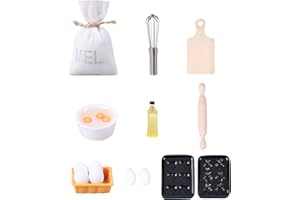 Aolso Dollhouse Furniture, 15pcs Miniature Dollhouse Accessories, Play Kitchen Toys Accessories Set for Children Girls Boys Age 3+