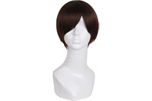 MapofBeauty 25cm/ 10 pulgada corto lacio hombre lacio Pelucas (oscuro marrón)