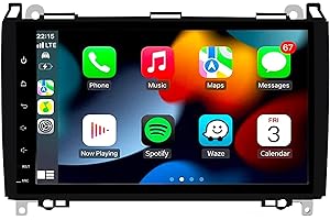 ANEQU Android autoradio para Mercedes Benz W169 W245 Vito Viano W639 Sprinter B200 Carplay AndroidAuto, 2DIN 9 Pulgadas 128 Go ROM+8 Go RAM con SIM/GPS/WiFi/BT/Radio/Tpms/FM/USB/Mic