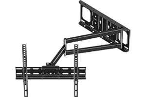 FORGING MOUNT Soporte de Pared para TV con 670mm Brazo Largo, Soporte TV Pared Esquinero Giratorio e Inclinable para 26-60 Pulgadas Planas & Curvas TV, Brazo TV hasta 35kg MAX VESA 400x400mm