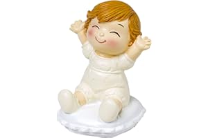 Mopec Figurine de gâteau mariés avec bébé Assis, polyrésine, Ivoire, 5 x 5 x 8 cm