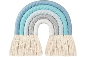 LEEleegang, decorazione da parete in macramè, arcobaleno, decorazione da appendere alla parete per cameretta, cameretta, decorazione per la casa