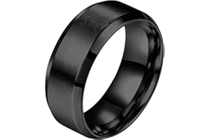 Flongo Anillo De Acero Inoxidable Para Hombre: Anillo De Bodas De Acero Inoxidable Pulido Clásico Simple De 8 Mm Para Hombre
