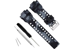 My Time OliBoPo Natural Resin Replacement Watch Band Strap for Casio Mens G-Shock GD120/GA-100/GA-110/GA-100C
