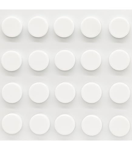 Disques En Acier Doux Peint Blanc Auto-Adhésif 3M - 20mm X 2mm - Pack De 10 - Idéal Aimants Et Bricolage