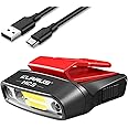 KLARUS HC3 Head Torch Rechargeable, 100 Lumens Clip on Cap Visor Light,LED HeadLight with Motion Sensor Control,Red Warning Light Function, Headlight Flashlight for Fishing Running Camping Hiking