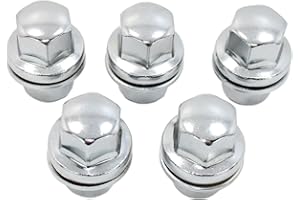 BIAREN 5x Alloy Wheel Nuts For Land Rover Defender L663 Discovery 3 4 5 Range Rover L322 L405 Range Rover Sport L320 L494 LR068126 RRD500510 RRD500590, Chrome, Stainless Steel