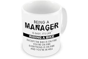 GrassVillage Being A Manager is Easy It's Like Riding A Bike Mug, Cup, White, Funny, Sarcasm Mug 11oz