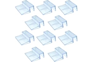 SamHeng Aquarium-Abdeckung Halterungen, 10 Stück 6mm Acryl-Aquarium-Glasabdeckung Clips, transparente Aquarium-Deckelhalterung, universelle Deckelclips für randlose Aquarien
