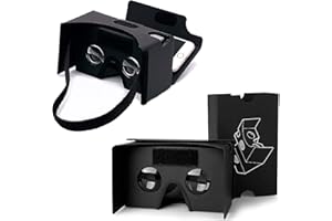 VIRTUAL REAL STORE 2Pack Google Cardboard 3D Virtual Reality Headset Glasses,DIY vr Cardboard Compatible with 3-6inch Screen Android and iphone Smartphone(Black)
