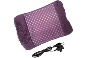 Decolores | Bolsa De Agua Caliente Eléctrica Recargable | Tamaño 18 X 25 Cm, Duración 3 Horas, Apagado Automático, Alivio Dolores Musculares Y Menstruales, Calor En 15 Min | Cojin Termico | Morado