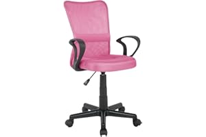 ‎SIXBROS. SixBros. Bürostuhl,Schreibtischstuhl, Drehstuhl für’s Büro oder Kinderzimmer, stufenlos höhenverstellbar mit Armlehnen, Schreibtischstuhl für Kinder aus Stoff, pink,H-298F-2/2109