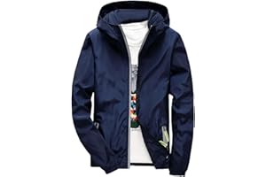 Genérico Chaqueta Ligera Hombre Trabajo Cazadora Con Capucha Moto Chaquetas Cortavientos Running Chubasquero Impermeable Cremallera