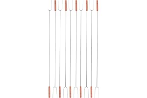 KOTARBAU® 10 Pack Grillspett - Stål - 120 cm - med Trähandtag - Långa Grillspett - Spett - Robust Konstruktion