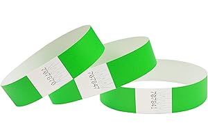 CINTAPUNTO - 500 Bracelets papier couleur événements - Bracelet evenementiel d'identification - entrée - évènement festival event concert - d'entrée - fluo - 16 couleurs - Neon Green