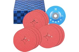 PFERD Fiberscheiben-Set, 10-tlg. | Keramikkorn Ø125mm CO-COOL 36, 60, 80 mit Hochleistungs-Stützteller | 64198002 –