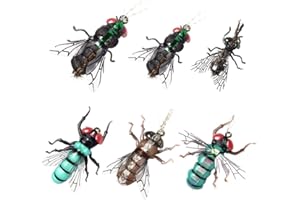YZD Realistic Fly Fishing Flies Set Dry Mosquito Bottle Flies Bumble Wasp Steelhead Rainbow Trout Handmade Fishing Lure Flyfishing