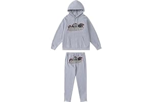 BIXPAK Set di Tuta da Uomo e Donne Ricamo Trapstar di Marca alla Moda,Giacca con Cappuccio E Pantaloni,Felpa con Cappuccio,Set Felpa in Pile con Cappuccio