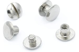 My Belt - 20 Stück Edelstahl Buchschrauben 5mm Nieten für Leder, Schraubnieten Gürtel, Gürtelnieten Set, Chicagoschrauben