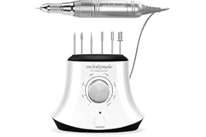 ‎MELODYSUSIE MelodySusie Elektrische Nagelfräser 30000 U/Min Professionelle Elektrische Nagelfeile Maniküre Pediküre Set Gelnägel Acrylnägel Nagelpflege Fräser Set mit Fußpedal für Nagelstudio Zuhause, Weiß
