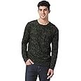Urbano Fashion Men's Olive Green, Khaki Military Camouflage Printed Slim Fit Full Sleeve Cotton T-Shirt