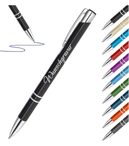 10 Stück Personalisierte Metall-Kugelschreiber Mit Gravur – Farbige Alu-Pens, Geschenk Für Hochzeit, Geburtstag, Büro