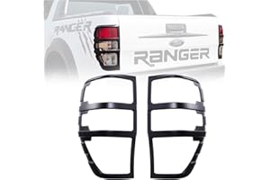 JHCHAN Taillight Cover Rear Tail Light Guard Protector for Ford Ranger 2012-2022 Wildtrak Limited XL XLT Stormtrak External Accessories Matte Black ABS